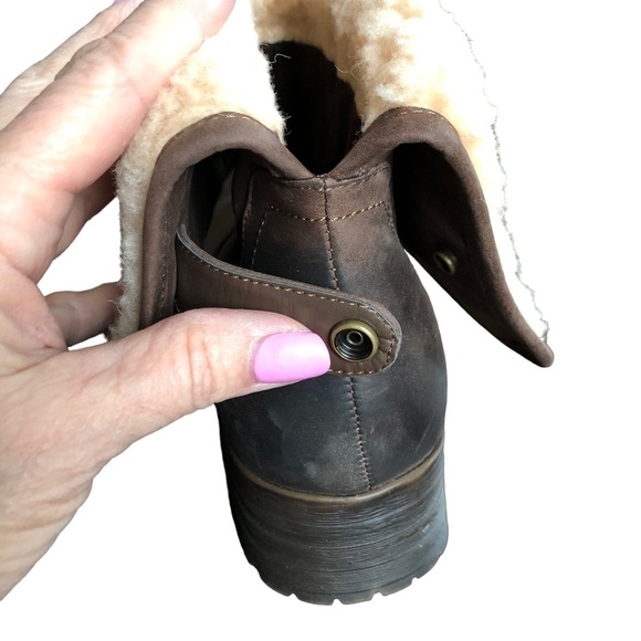 Tara M. Tori Brown Burnished Leather Convertible Fold Over Boot Size 9.5 - Picture 3 of 11